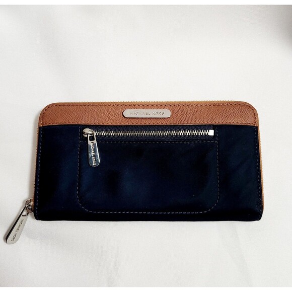 Michael Kors Wallet Navy Blue Leather Colgate Continental Full Zip Long Billfold - Picture 5 of 8